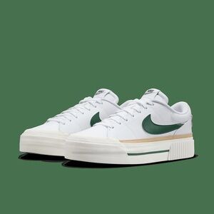 Brand New Nike Court Lift “White/Green” Women’s Platform Sneakers